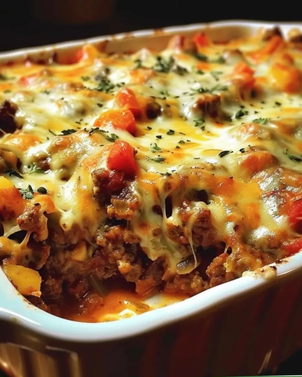 Cheesy Beef and Noodle Casserole