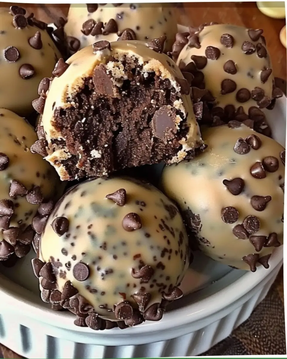 Chocolate Chip Cookie Dough Brownie Bombs