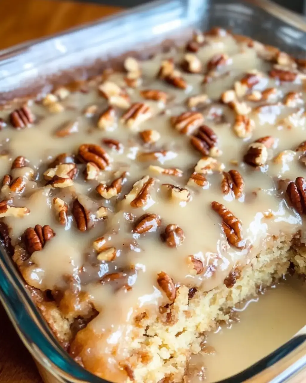 Butter Pecan Praline Poke Cake