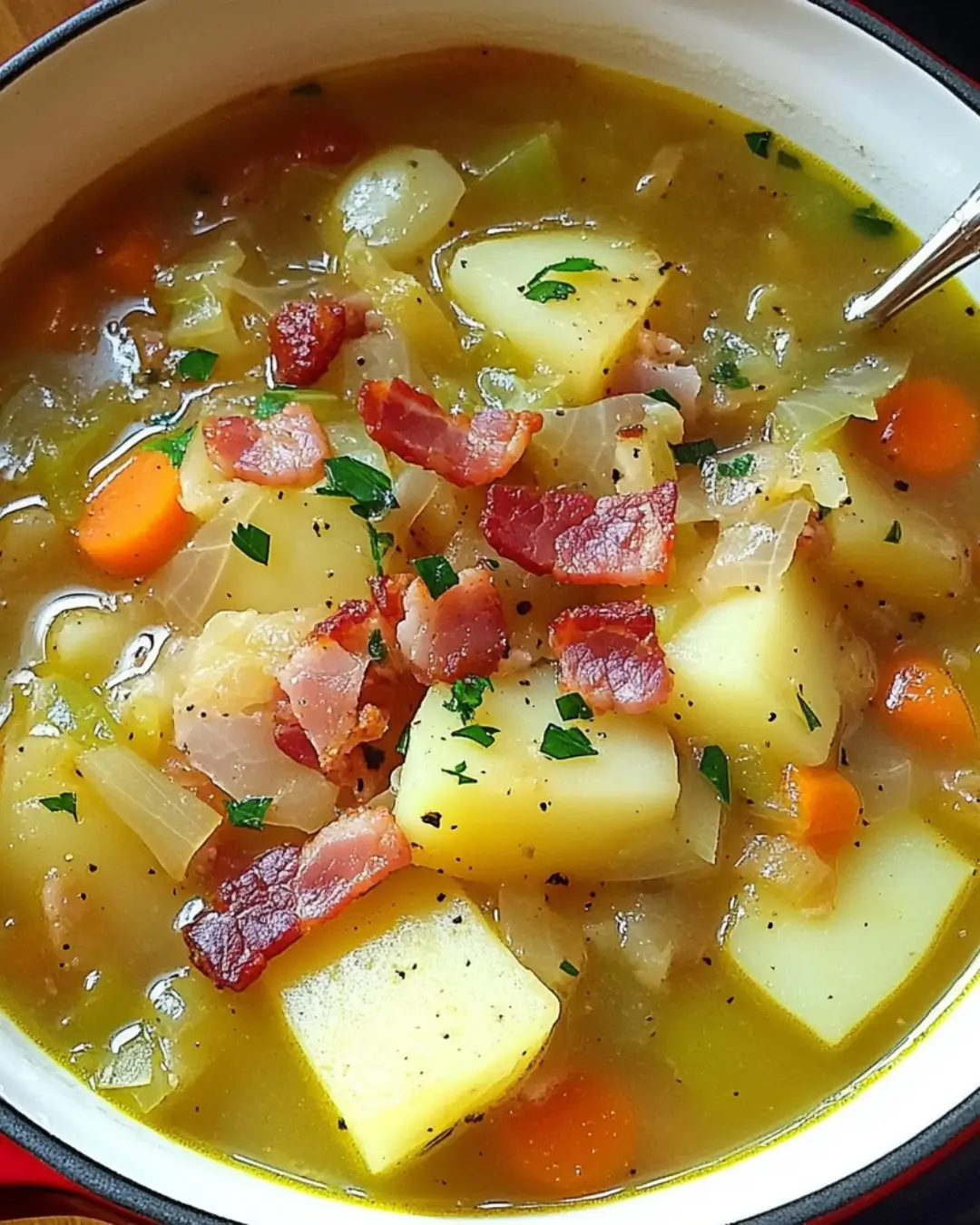 Irish Bacon Cabbage and Potato Soup Recipe