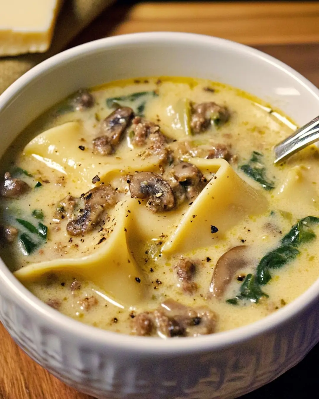 Creamy Alfredo Lasagna Soup