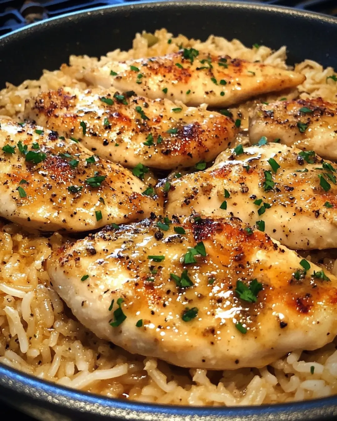 Chicken with Garlic Parmesan Rice