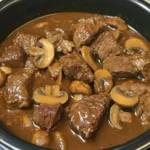 Beef Tips with Mushrooms (Slow Cooker or Instant Pot)