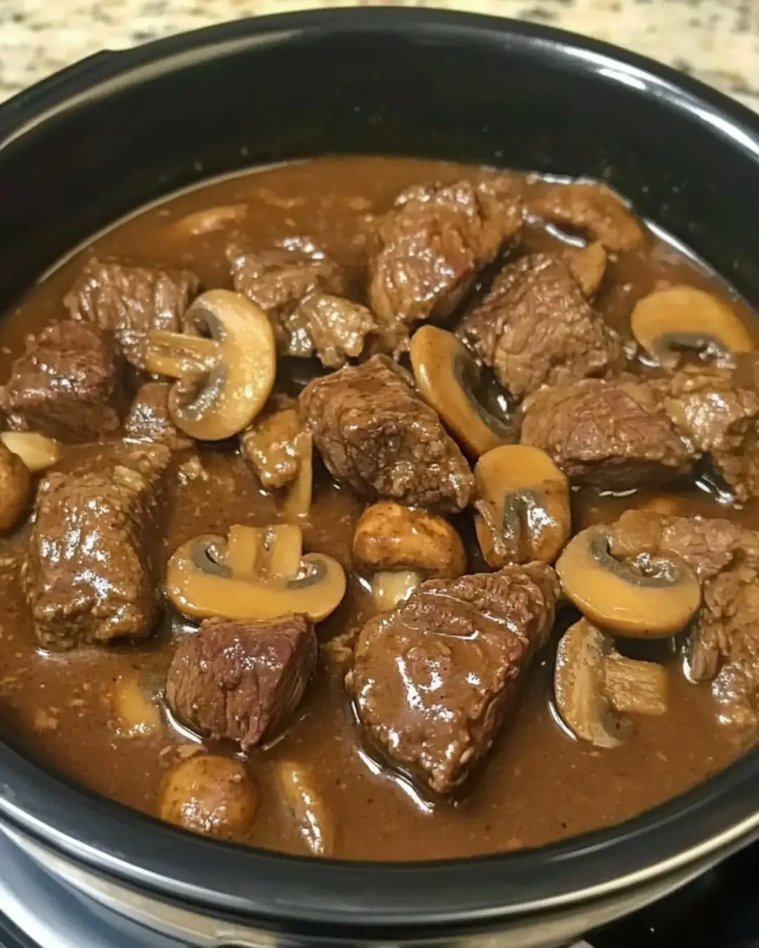 Beef Tips with Mushrooms (Slow Cooker or Instant Pot)