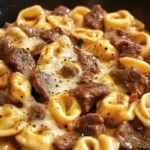 Cheesesteak Tortellini in Rich Provolone Sauce