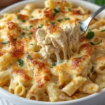 ndulge in the ultimate comfort dish with this Garlic Parmesan Chicken Pasta Bake. Featuring tender pasta, succulent chicken, and a creamy garlic Parmesan sauce, all baked to golden perfection under a blanket of melted cheese. It's a family favorite that's easy to prepare and perfect for any occasion.