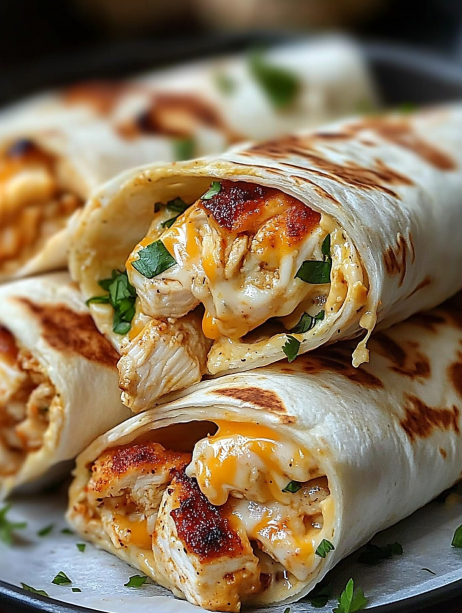 Cheesy Garlic Chicken Wraps