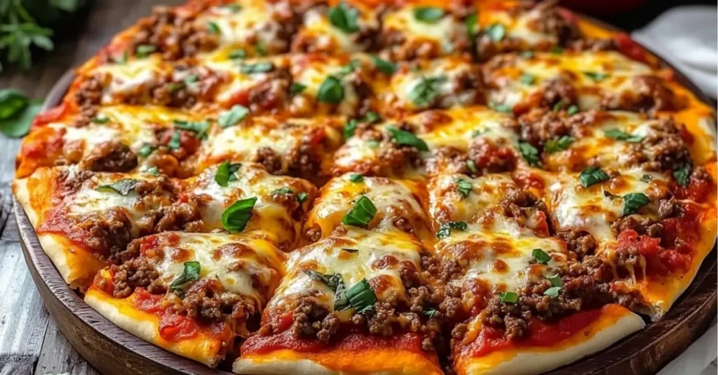 Cheesy Beef Pizza Casserole

