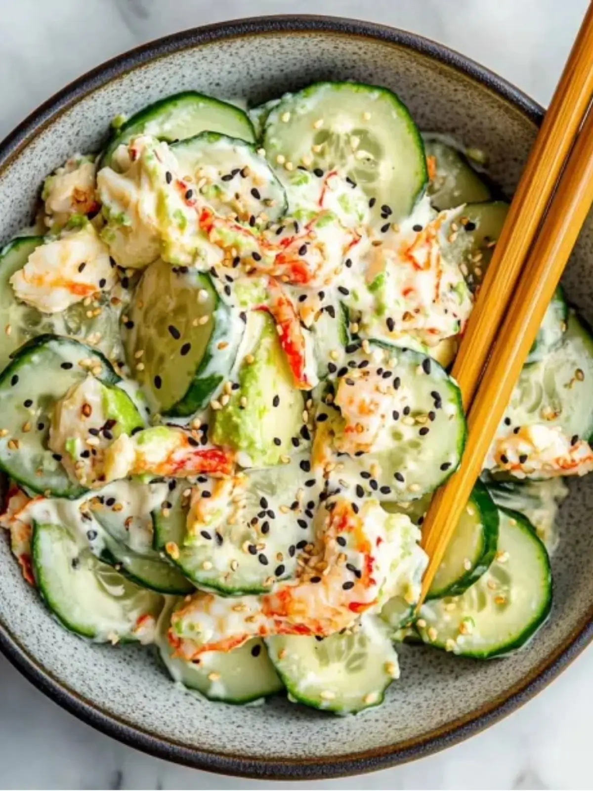 Easy California Roll Cucumber Salad